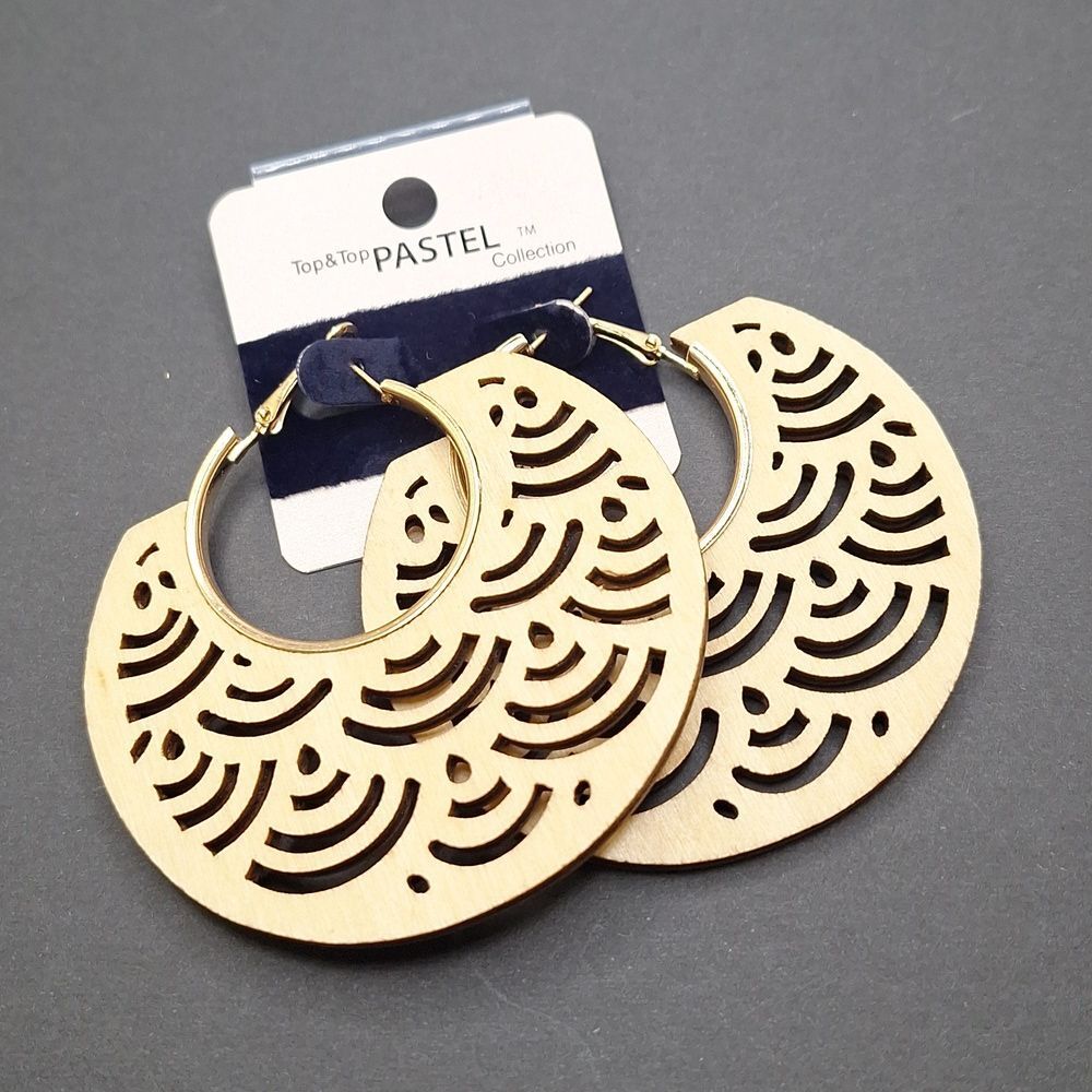 WOOD round bohemian earrings